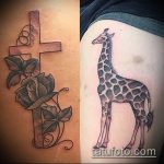 Прикольный вариант выполненной татуировки жираф – рисунок подойдет для тату жираф на рукетату жираф на пальце