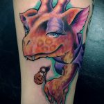 Интересный вариант выполненной тату жираф – рисунок подойдет для тату жираф маленькийтату жираф моноцвет
