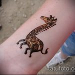 Крутой вариант существующей наколки жираф – рисунок подойдет для тату жираф в очках