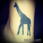 Зачетный пример выполненной татуировки жираф – рисунок подойдет для тату жираф на предплечье