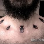 Оригинальный вариант нанесенной тату жук – рисунок подойдет для тату жук скоробей