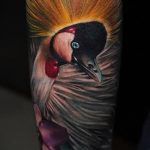 Классный пример готовой татуировки журавль – рисунок подойдет для тату журавль на запястье