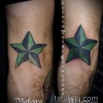 Прикольный пример выполненной тату звезды на локтях – рисунок подойдет для тату звезды на локтях йога