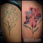 Оригинальный вариант существующей татуировки ирис – рисунок подойдет для тату ириса цветка