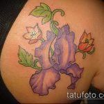 Оригинальный вариант выполненной тату ирис – рисунок подойдет для тату ириса цветка