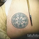 Уникальный пример выполненной татуировки круг – рисунок подойдет для лев круге тату