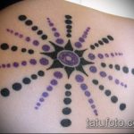 Интересный вариант нанесенной наколки круг – рисунок подойдет для тату звезда в круге