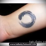 Интересный пример нанесенной татуировки круг – рисунок подойдет для тату в форме круга