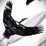 Крутой пример эскиза татуировки АИСТ – рисунок подойдет для тату аиста на руке