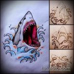 Интересный вариант эскиза тату АКУЛА – рисунок подойдет для тату акула молот
