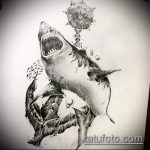 Зачетный пример эскиза татуировки АКУЛА – рисунок подойдет для тату акула спине
