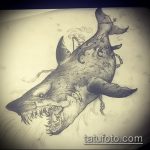 Классный вариант эскиза татуировки АКУЛА – рисунок подойдет для трайбл тату акулы