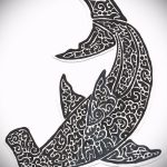 Уникальный вариант эскиза тату АКУЛА – рисунок подойдет для тату акула шее