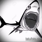 Крутой пример эскиза тату АКУЛА – рисунок подойдет для тату полинезия акула