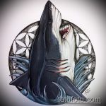 Уникальный вариант эскиза татуировки АКУЛА – рисунок подойдет для тату акула шее