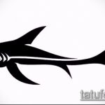 Оригинальный пример эскиза наколки АКУЛА – рисунок подойдет для тату акулы плече
