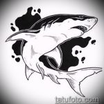 Интересный вариант эскиза татуировки АКУЛА – рисунок подойдет для тату акула олд скул