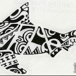 Классный пример эскиза тату АКУЛА – рисунок подойдет для тату полинезия акула