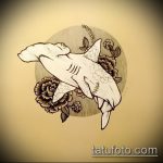 Уникальный пример эскиза наколки АКУЛА – рисунок подойдет для тату акулы плече