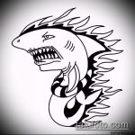 Оригинальный вариант эскиза татуировки АКУЛА – рисунок подойдет для тату акула шее