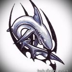 Уникальный вариант эскиза татуировки АКУЛА – рисунок подойдет для тату акулы ноге