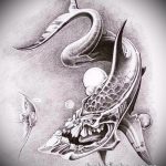 Интересный пример эскиза наколки АКУЛА – рисунок подойдет для тату акула якоремтату акулы груди
