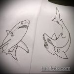 Классный вариант эскиза наколки АКУЛА – рисунок подойдет для тату акула шее