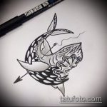 Крутой вариант эскиза татуировки АКУЛА – рисунок подойдет для тату акула шее