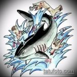 Прикольный вариант эскиза татуировки АКУЛА – рисунок подойдет для тату акула якоремтату акулы груди