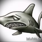 Зачетный вариант эскиза тату АКУЛА – рисунок подойдет для тату акула на руке