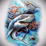 Прикольный вариант эскиза тату АКУЛА – рисунок подойдет для трайбл тату акулы