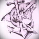 Интересный вариант эскиза татуировки АКУЛА – рисунок подойдет для пасть акулы тату