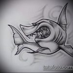 Оригинальный вариант эскиза татуировки АКУЛА – рисунок подойдет для пасть акулы тату