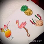 Крутой пример эскиза татуировки АНАНАС – рисунок подойдет для тату ананас на запястье