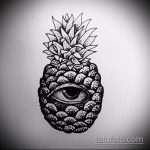Прикольный вариант эскиза татуировки АНАНАС – рисунок подойдет для tattoo ananas