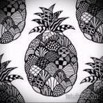 Классный пример эскиза наколки АНАНАС – рисунок подойдет для тату ананас на руке