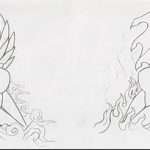 Интересный вариант эскиза татуировки ангел и демон – рисунок подойдет для тату ангел и демон на весах