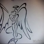 Оригинальный пример эскиза татуировки ангел и демон – рисунок подойдет для тату близнецы ангел и демон