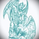 Уникальный вариант эскиза тату ангел и демон – рисунок подойдет для тату ангел и демон на лопатках