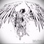 Интересный пример эскиза наколки Архангел Михаил – рисунок подойдет для архангел михаил тату на руке