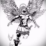 Крутой вариант эскиза наколки Архангел Михаил – рисунок подойдет для тату архангел михаил онлайн
