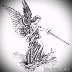 Уникальный вариант эскиза татуировки Архангел Михаил – рисунок подойдет для тату архангел михаил на спине
