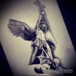 Крутой пример эскиза наколки Архангел Михаил – рисунок подойдет для тату архангела михаила на плече