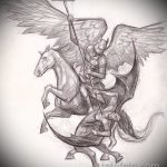 Зачетный пример эскиза тату Архангел Михаил – рисунок подойдет для архангел михаил тату на руке