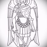 Классный вариант эскиза тату Архангел Михаил – рисунок подойдет для тату архангела михаила с щитом
