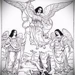 Оригинальный вариант эскиза татуировки Архангел Михаил – рисунок подойдет для тату архангела михаила и гавриила