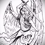Зачетный пример эскиза наколки Архангел Михаил – рисунок подойдет для тату архангела михаила с мечом