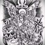 Классный пример эскиза наколки Архангел Михаил – рисунок подойдет для тату архангел михаил онлайн