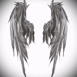 Крутой эскиз татуировки крылья – рисунок тату крыло подойдет для тату крылья ангела мужские