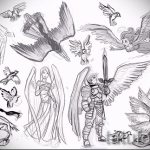 Классный эскиз татуировки крылья – рисунок наколки крыло подойдет для тату женщина с крыльями